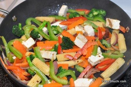 Stir Frying of vegetables 